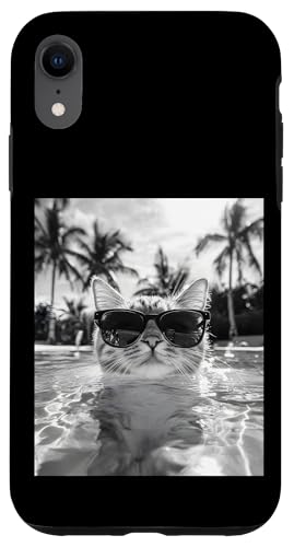 Katze trägt Sonnenbrille in einem Pool Hülle für iPhone XR Katze trägt Sonnenbrille in einem Pool Hülle für iPhone XR von Cute and Summery Animal Designs