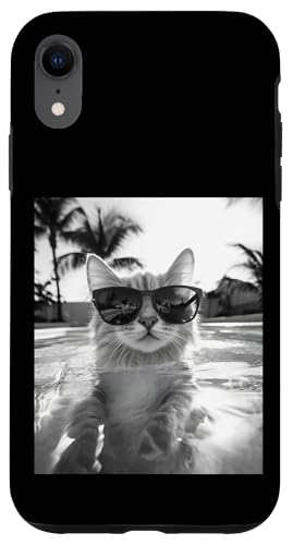 Katze trägt Sonnenbrille in einem Pool Hülle für iPhone XR Katze trägt Sonnenbrille in einem Pool Hülle für iPhone XR von Cute and Summery Animal Designs