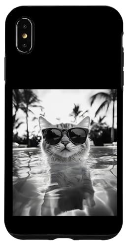 Katze trägt Sonnenbrille in einem Pool Hülle für iPhone XS Max Katze trägt Sonnenbrille in einem Pool Hülle für iPhone XS Max von Cute and Summery Animal Designs