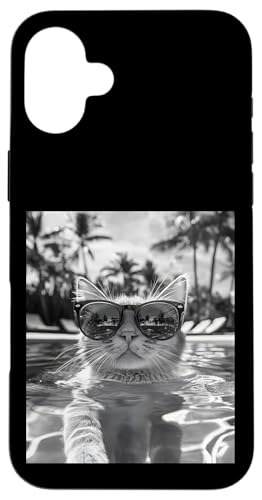 Lustige Katze mit Sonnenbrille in einem Pool mit Palmen Hülle für iPhone 16 Plus Lustige Katze mit Sonnenbrille in einem Pool mit Palmen Hülle für iPhone 16 Plus von Cute and Summery Animal Designs
