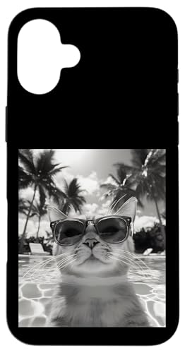 Lustige Katze mit Sonnenbrille in einem Pool mit Palmen Hülle für iPhone 16 Plus Lustige Katze mit Sonnenbrille in einem Pool mit Palmen Hülle für iPhone 16 Plus von Cute and Summery Animal Designs