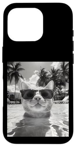 Lustige Katze mit Sonnenbrille in einem Pool mit Palmen Hülle für iPhone 16 Pro Lustige Katze mit Sonnenbrille in einem Pool mit Palmen Hülle für iPhone 16 Pro von Cute and Summery Animal Designs