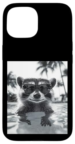 Lustiger Waschbär mit Sonnenbrille in einem Pool mit Palmen Hülle für iPhone 15 Lustiger Waschbär mit Sonnenbrille in einem Pool mit Palmen Hülle für iPhone 15 von Cute and Summery Animal Designs