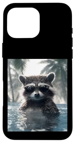 Lustiger Waschbär mit Sonnenbrille in einem Pool mit Palmen Hülle für iPhone 16 Pro Max Lustiger Waschbär mit Sonnenbrille in einem Pool mit Palmen Hülle für iPhone 16 Pro Max von Cute and Summery Animal Designs