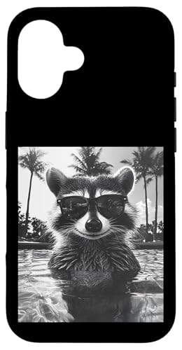 Lustiger Waschbär mit Sonnenbrille in einem Pool mit Palmen Hülle für iPhone 16 Lustiger Waschbär mit Sonnenbrille in einem Pool mit Palmen Hülle für iPhone 16 von Cute and Summery Animal Designs