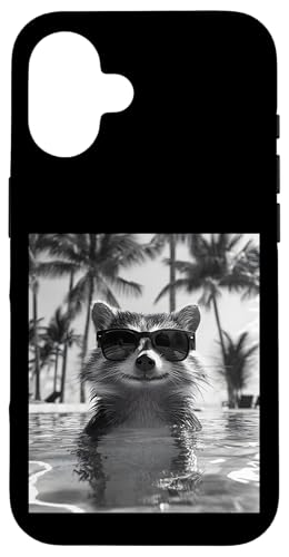 Lustiger Waschbär mit Sonnenbrille in einem Pool mit Palmen Hülle für iPhone 16 Lustiger Waschbär mit Sonnenbrille in einem Pool mit Palmen Hülle für iPhone 16 von Cute and Summery Animal Designs