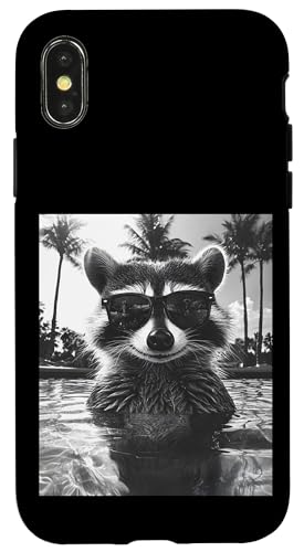 Lustiger Waschbär mit Sonnenbrille in einem Pool mit Palmen Hülle für iPhone X/XS Lustiger Waschbär mit Sonnenbrille in einem Pool mit Palmen Hülle für iPhone X/XS von Cute and Summery Animal Designs