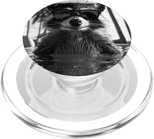 Lustiger Waschbär mit Sonnenbrille in einem Pool mit Palmen PopSockets PopGrip für MagSafe Lustiger Waschbär mit Sonnenbrille in einem Pool mit Palmen PopSockets PopGrip für MagSafe von Cute and Summery Animal Designs