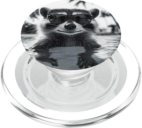 Lustiger Waschbär mit Sonnenbrille in einem Pool mit Palmen PopSockets PopGrip für MagSafe Lustiger Waschbär mit Sonnenbrille in einem Pool mit Palmen PopSockets PopGrip für MagSafe von Cute and Summery Animal Designs