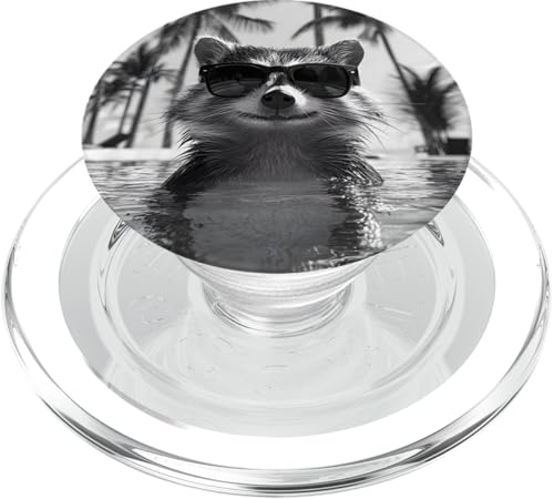 Lustiger Waschbär mit Sonnenbrille in einem Pool mit Palmen PopSockets PopGrip für MagSafe Lustiger Waschbär mit Sonnenbrille in einem Pool mit Palmen PopSockets PopGrip für MagSafe von Cute and Summery Animal Designs