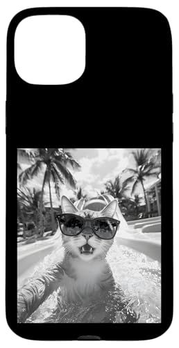 Schockiert aussehende Katze mit Sonnenbrille in einer Wasserrutsche Hülle für iPhone 15 Plus Schockiert aussehende Katze mit Sonnenbrille in einer Wasserrutsche Hülle für iPhone 15 Plus von Cute and Summery Animal Designs