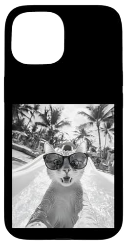 Schockiert aussehende Katze mit Sonnenbrille in einer Wasserrutsche Hülle für iPhone 15 Schockiert aussehende Katze mit Sonnenbrille in einer Wasserrutsche Hülle für iPhone 15 von Cute and Summery Animal Designs