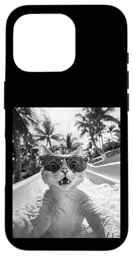Schockiert aussehende Katze mit Sonnenbrille in einer Wasserrutsche Hülle für iPhone 16 Pro Schockiert aussehende Katze mit Sonnenbrille in einer Wasserrutsche Hülle für iPhone 16 Pro von Cute and Summery Animal Designs