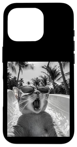 Schockiert aussehende Katze mit Sonnenbrille in einer Wasserrutsche Hülle für iPhone 16 Pro Schockiert aussehende Katze mit Sonnenbrille in einer Wasserrutsche Hülle für iPhone 16 Pro von Cute and Summery Animal Designs