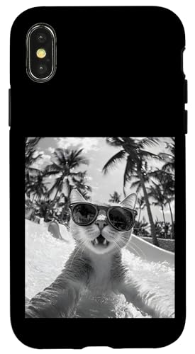 Schockiert aussehende Katze mit Sonnenbrille in einer Wasserrutsche Hülle für iPhone X/XS Schockiert aussehende Katze mit Sonnenbrille in einer Wasserrutsche Hülle für iPhone X/XS von Cute and Summery Animal Designs