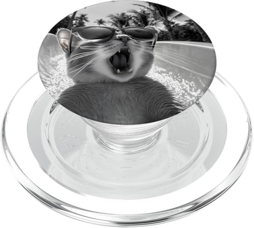 Schockiert aussehende Katze mit Sonnenbrille in einer Wasserrutsche PopSockets PopGrip für MagSafe Schockiert aussehende Katze mit Sonnenbrille in einer Wasserrutsche PopSockets PopGrip für MagSafe von Cute and Summery Animal Designs