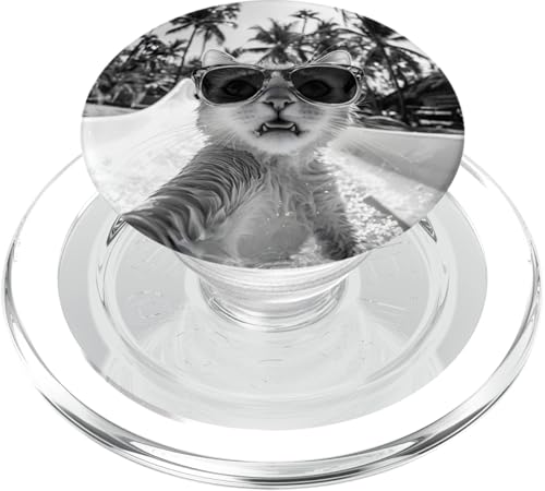 Schockiert aussehende Katze mit Sonnenbrille in einer Wasserrutsche PopSockets PopGrip für MagSafe Schockiert aussehende Katze mit Sonnenbrille in einer Wasserrutsche PopSockets PopGrip für MagSafe von Cute and Summery Animal Designs