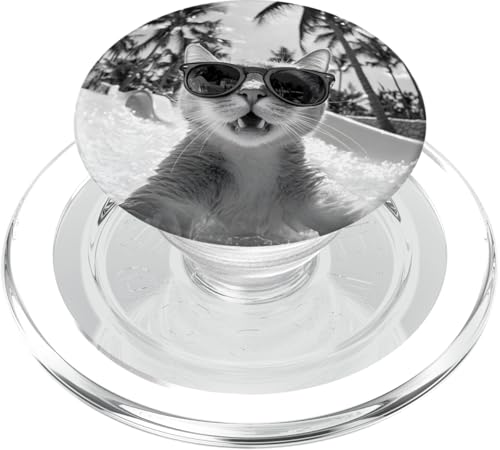 Schockiert aussehende Katze mit Sonnenbrille in einer Wasserrutsche PopSockets PopGrip für MagSafe Schockiert aussehende Katze mit Sonnenbrille in einer Wasserrutsche PopSockets PopGrip für MagSafe von Cute and Summery Animal Designs