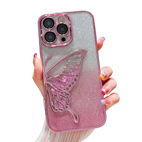 Cutecasee Chrom-Schutzhülle für Damen/Mädchen, Farbverlauf, Glitzer, Schmetterling, Treibsand-Beschichtung, transparente Handyhüllen für iPhone, kompatibel mit iPhone 16 Plus, Rosa Cutecasee Chrom-Schutzhülle für Damen/Mädchen, Farbverlauf, Glitzer, Schmetterling, Treibsand-Beschichtung, transparente Handyhüllen für iPhone, kompatibel mit iPhone 16 Plus, Rosa von Cutecasee