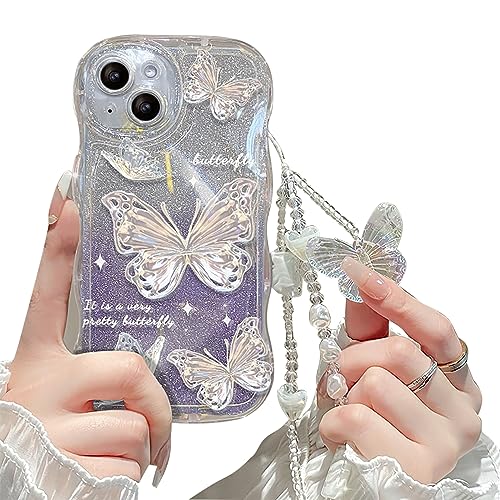 Cutecasee Kompatibel mit iPhone 12 Mini Hülle für Damen/Mädchen, Niedlicher Schmetterling Glitzer Bling mit Armbändern Anti-Kratzer Stoßfest Hülle für iPhone 12 Mini, Lila mit Armbändern Cutecasee Kompatibel mit iPhone 12 Mini Hülle für Damen/Mädchen, Niedlicher Schmetterling Glitzer Bling mit Armbändern Anti-Kratzer Stoßfest Hülle für iPhone 12 Mini, Lila mit Armbändern von Cutecasee