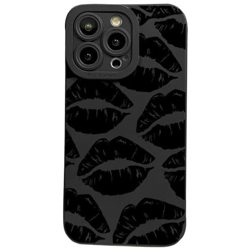 Cutecasee Lips Kiss Print Weiche Silikon Handyhülle für iPhone Kompatibel mit iPhone 15, Schwarz Cutecasee Lips Kiss Print Weiche Silikon Handyhülle für iPhone Kompatibel mit iPhone 15, Schwarz von Cutecasee