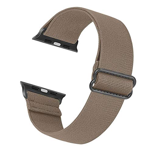 Cuteeze Elastisches Ersatzarmband Kompatibel mit Apple Watch-Armband 38 mm 40 mm 42 mm 44 mm, weiches Nylonarmband für iWatch Serie 6, 5, 4, 3, 2, 1, SE(Hellbraun, 38/40mm) von Cuteeze