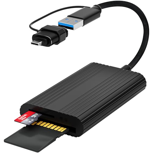 SD Kartenleser,TF 3.0/SD3.0 Dual Stecker 170 MB/S USB 3.0/USB C SD Card Reader für SD/TF/SDHC/TM-MMC/RS-MMC Kompatibel mit Windows/Android/i-OS/iPhone 16/15 Serien,Galaxy,iPad Pro/Air,MacBook Pro/Air SD Kartenleser,TF 3.0/SD3.0 Dual Stecker 170 MB/S USB 3.0/USB C SD Card Reader für SD/TF/SDHC/TM-MMC/RS-MMC Kompatibel mit Windows/Android/i-OS/iPhone 16/15 Serien,Galaxy,iPad Pro/Air,MacBook Pro/Air von Cuteluding