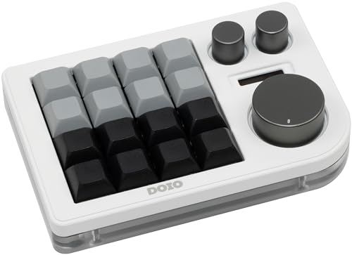 CutiePcs DOIO KB16 Aluminium-Makro-Pad Megalodon Triple Knob, VIA-kompatibel, Mini-Tastatur für Designer (Weiß) von CutiePcs