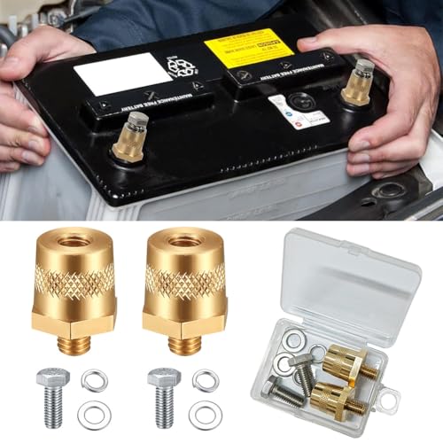 Batteriepoladapter M8,Messing Batteriepoladapter Paar,Paar Messing M8 Batterieklemmen,M8 Batterieklemme mit 2 Edelstahlschrauben und 4 Unterlegscheiben,für Autobatterien Batteriepoladapter M8,Messing Batteriepoladapter Paar,Paar Messing M8 Batterieklemmen,M8 Batterieklemme mit 2 Edelstahlschrauben und 4 Unterlegscheiben,für Autobatterien von Cutiolly