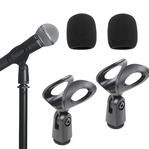 Universal Mikrofonhalter,2pcs Mikrofonclip,Mic Clips,Mikrofonzange,Verstellbarer Mikrofonhalter für Mikrofone,Universal Mikrofon-Clip,Mikrofonklemme Flexibel,Halterung für Mikrofon-Clips von Cutiolly