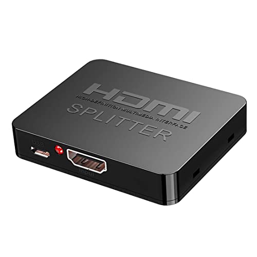 Cuxnoo HDMI-Splitter, 1 in 2 Ausgang, Duplizieren auf zwei Monitore/Displays TV bei max. 4 K 30 Hz mit Audio für HDMI-Quelle, PC, Laptop, TV-Box von Cuxnoo