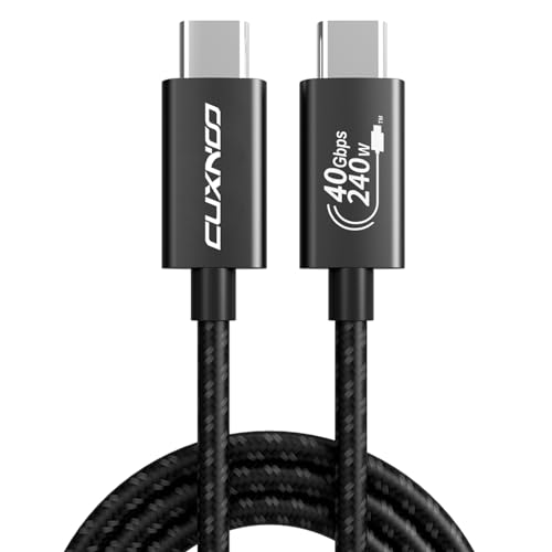 Cuxnoo USB C-C 8K Videokabel, USB 4 Typ C Monitorkabel unterstützt 240 W Schnellladung und 40 Gbit/s Datensynchronisierung für Typ-C-Laptop, Hub, Dockingstation und mehr von Cuxnoo