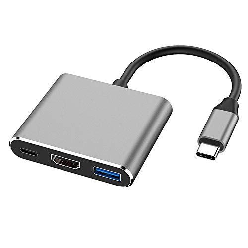 Cuxnoo USB C auf HDMI Adapter Multiport Digital AV USB-C Hub mit PD 60W Schnellladung und USB 3.0 für USB-C Thunderbolt 3 Port iPad Pro, MacBook Pro, Retina, Air, etc. zu HDMI Monitor, Projektor etc. von Cuxnoo
