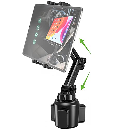 Cuxwill Getränkehalter Auto Tablet Halterung für 4-13" iPad Ausrüstung, KFZ Becherhalter, Getränke Tablethalterung Handy Halter für iPad Pro 12.9 10.5 9.7 Air Mini, Samsung Tab, Kindle Fire, iPhone von Cuxwill