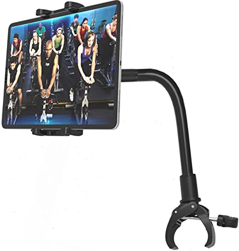 Cuxwill Tablet Halter Laufband Fahrrad Halterung 4-13" iPad Smartphone, Schwanenhals Bike Indoor Heimtrainer Lenker Tablet Halter für iPad Pro 12.9 10.5 Air Mini, Samsung Tab, Fire HD, iPhone von Cuxwill