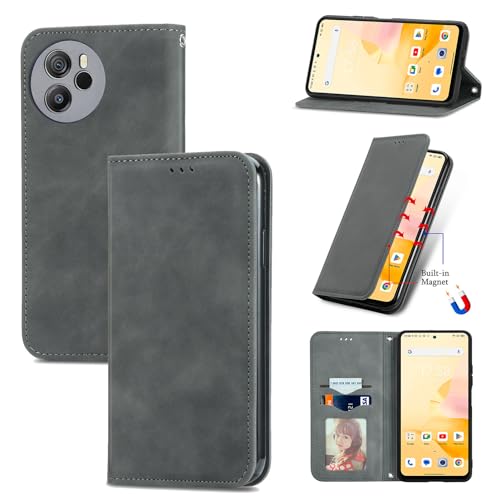 Cxzaqwer Handyhülle Kompatibel with Blackview Shark 8, Flip Wallet PU Lederhülle Klapphülle Magnetische [Standfunktion] [Kartenfächern] Pur Schutzhülle für Blackview Shark 8 Grau von Cxzaqwer