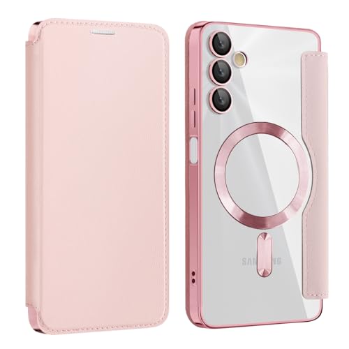 Cxzaqwer Handyhülle Kompatibel with Samsung Galaxy A55 5G, Flip Wallet PU Lederhülle Klapphülle Magnetische [Standfunktion] [Kartenfächern] Schutzhülle für Samsung Galaxy A55 5G Magnetismus Rosa von Cxzaqwer