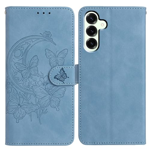 Cxzaqwer Hülle Kompatibel mit Samsung Galaxy A36 5G, Rose Flip Wallet PU Leder Hülle Magnetverschluss [Standfunktion] [Kartenfächer] für Samsung Galaxy A36 5G Himmelblau von Cxzaqwer
