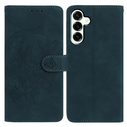 Cxzaqwer Hülle Kompatibel mit Samsung Galaxy S25 Plus, Rose Flip Wallet PU Leder Hülle Magnetverschluss [Standfunktion] [Kartenfächer] für Samsung Galaxy S25 Plus Grün von Cxzaqwer