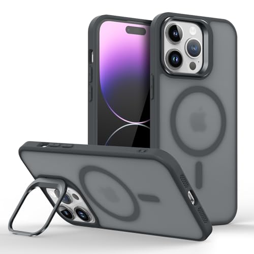 Cxzaqwer Hülle Kompatibel with iPhone 14 Pro Max,TPU Handyhülle mit Integriertemvollschutz Magnetismus Stützen Schutzhülle Wasserdicht für iPhone 14 Pro Max Schwarz von Cxzaqwer