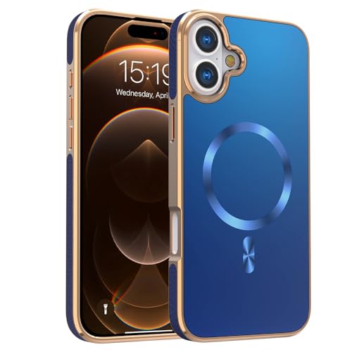 Cxzaqwer Schutzhülle für iPhone 16, Mädchen und Frauen, magnetisch, stoßfest, militärische Qualität, kratzfest, schlanke Handyhülle, Anti-Fingerabdrücke, Blau Cxzaqwer Schutzhülle für iPhone 16, Mädchen und Frauen, magnetisch, stoßfest, militärische Qualität, kratzfest, schlanke Handyhülle, Anti-Fingerabdrücke, Blau von Cxzaqwer