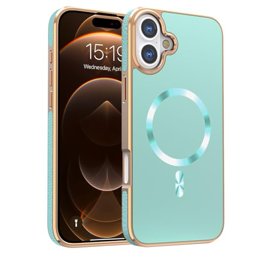 Cxzaqwer Schutzhülle für iPhone 16, Mädchen und Frauen, magnetisch, stoßfest, militärische Qualität, kratzfest, schlanke Handyhülle, Anti-Fingerabdrücke, Grün Cxzaqwer Schutzhülle für iPhone 16, Mädchen und Frauen, magnetisch, stoßfest, militärische Qualität, kratzfest, schlanke Handyhülle, Anti-Fingerabdrücke, Grün von Cxzaqwer