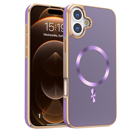 Cxzaqwer Schutzhülle für iPhone 16 Plus, Mädchen und Frauen, magnetisch, stoßfest, militärische Qualität, kratzfest, dünne Schutzhülle, Anti-Fingerabdrücke, Violett Cxzaqwer Schutzhülle für iPhone 16 Plus, Mädchen und Frauen, magnetisch, stoßfest, militärische Qualität, kratzfest, dünne Schutzhülle, Anti-Fingerabdrücke, Violett von Cxzaqwer