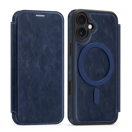Cxzaqwer Schutzhülle kompatibel mit iPhone 16 Plus, Brieftaschen-Schutzhülle mit Kartenhalter, RFID-Blockierung, Premium-Leder, kratzfest, Klappetui, Objektivschutz für iPhone 16 Plus, Blau Cxzaqwer Schutzhülle kompatibel mit iPhone 16 Plus, Brieftaschen-Schutzhülle mit Kartenhalter, RFID-Blockierung, Premium-Leder, kratzfest, Klappetui, Objektivschutz für iPhone 16 Plus, Blau von Cxzaqwer
