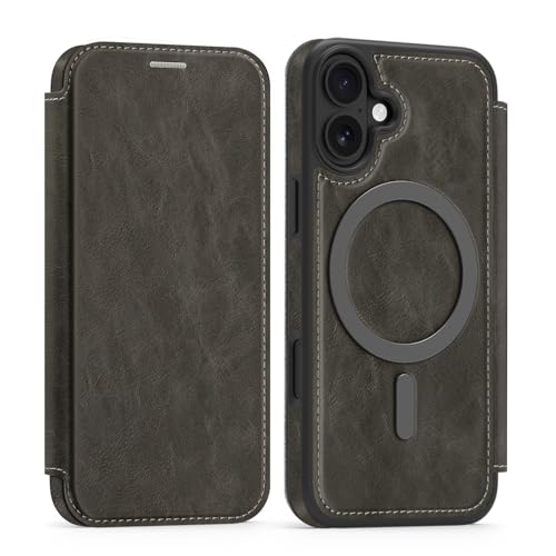 Cxzaqwer Schutzhülle kompatibel mit iPhone 16 Plus, Brieftaschen-Schutzhülle mit Kartenhalter, RFID-Blockierung, Premium-Leder, kratzfest, Klappetui, Objektivschutz für iPhone 16 Plus, Grau Cxzaqwer Schutzhülle kompatibel mit iPhone 16 Plus, Brieftaschen-Schutzhülle mit Kartenhalter, RFID-Blockierung, Premium-Leder, kratzfest, Klappetui, Objektivschutz für iPhone 16 Plus, Grau von Cxzaqwer