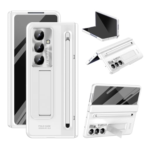 Hülle für Samsung Galaxy Z Fold7, [S Stifthalter mit Stylus] [Displayschutzfolie] Scharnierschutz stoßfeste Handyhülle für Samsung Galaxy Z Fold7 Weiß von Cxzaqwer