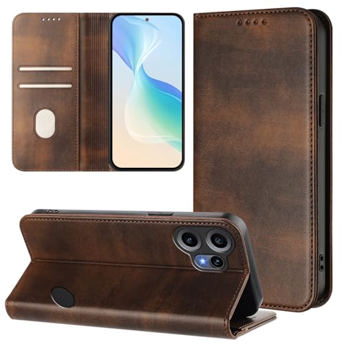 Hülle kompatibel mit Nothing CMF Phone 2 Pro, Klar Flip Wallet PU Leder Hülle Objektivschutz Magnetverschluss [Standfunktion] [Kartenfächer] für Nothing CMF Phone 2 Pro Schwarz von Cxzaqwer