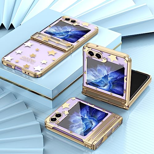Schutzhülle für Samsung Galaxy Z Flip 7, Ganzkörper-Schutzhülle, robust, stoßfest, Stern-Design, leicht, hautfreundlich, für Mädchen und Damen, Champagnergoldfarben Schutzhülle für Samsung Galaxy Z Flip 7, Ganzkörper-Schutzhülle, robust, stoßfest, Stern-Design, leicht, hautfreundlich, für Mädchen und Damen, Champagnergoldfarben von Cxzaqwer