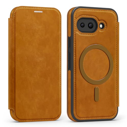 Schutzhülle kompatibel mit Google Pixel 9a, Brieftaschen-Schutzhülle mit Kartenhalter, RFID-Blockierung, Premium-Leder, kratzfest, Klappetui, Objektivschutz für Google Pixel 9a, Orange Schutzhülle kompatibel mit Google Pixel 9a, Brieftaschen-Schutzhülle mit Kartenhalter, RFID-Blockierung, Premium-Leder, kratzfest, Klappetui, Objektivschutz für Google Pixel 9a, Orange von Cxzaqwer