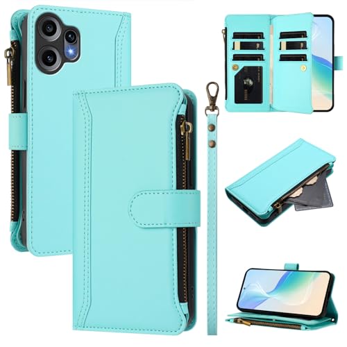 Schutzhülle kompatibel mit Nothing CMF Phone 2 Pro, Klapphülle aus PU-Leder, mit Reißverschluss, 9 Kartenfächer, Brieftaschen-Hülle, Magnetverschluss, Standfunktion, Kartenfächer, für Nothing CMF Schutzhülle kompatibel mit Nothing CMF Phone 2 Pro, Klapphülle aus PU-Leder, mit Reißverschluss, 9 Kartenfächer, Brieftaschen-Hülle, Magnetverschluss, Standfunktion, Kartenfächer, für Nothing CMF von Cxzaqwer